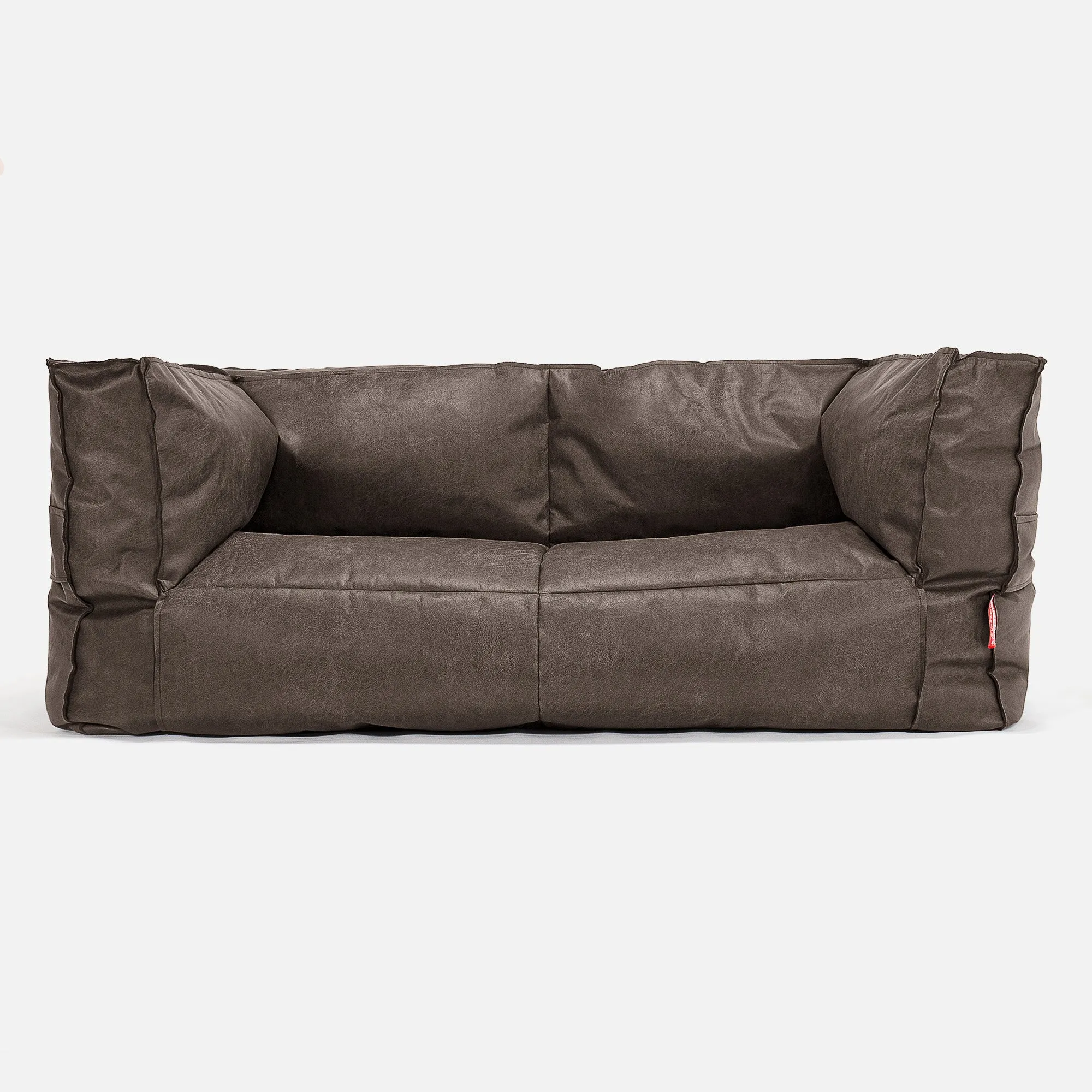 The 2 Seater Albert Sofa Bean Bag - Distressed Leather Natural Slate