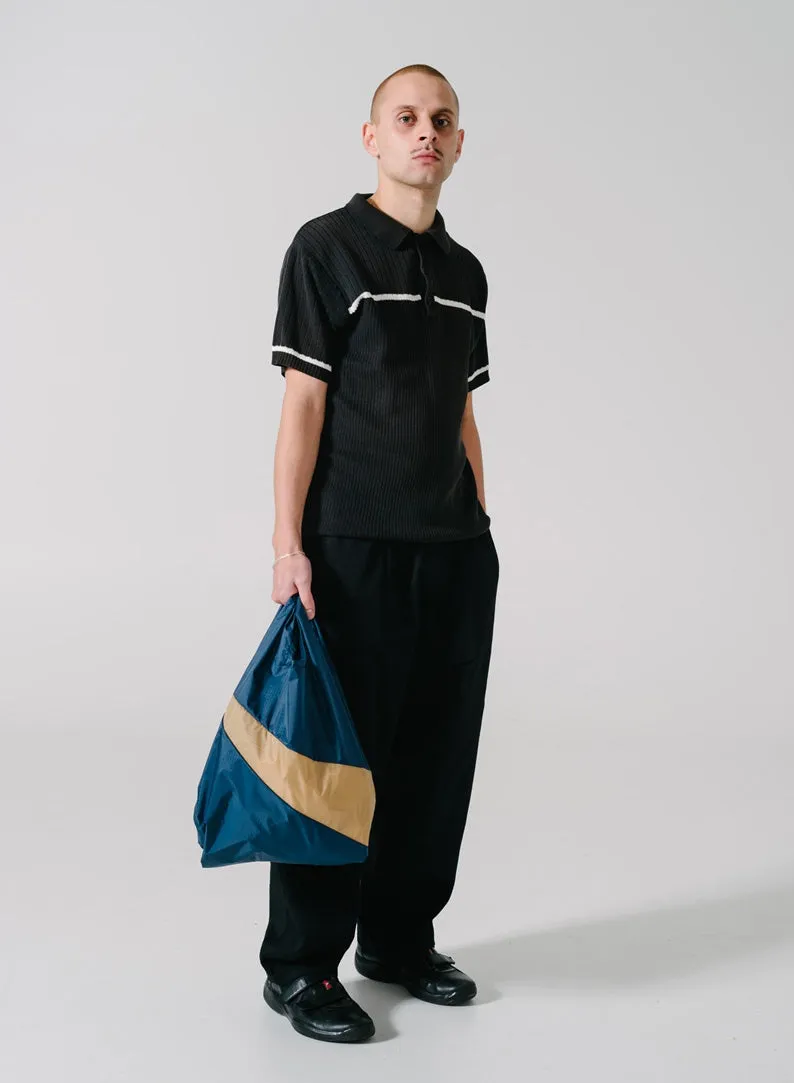 The New Shopping Bag Navy & Camel Medium