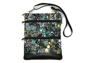 Travel Bags Crossbody Purse - Cross Body - Faux Leather - Tablet Purse -  Ocean Blues Fabric