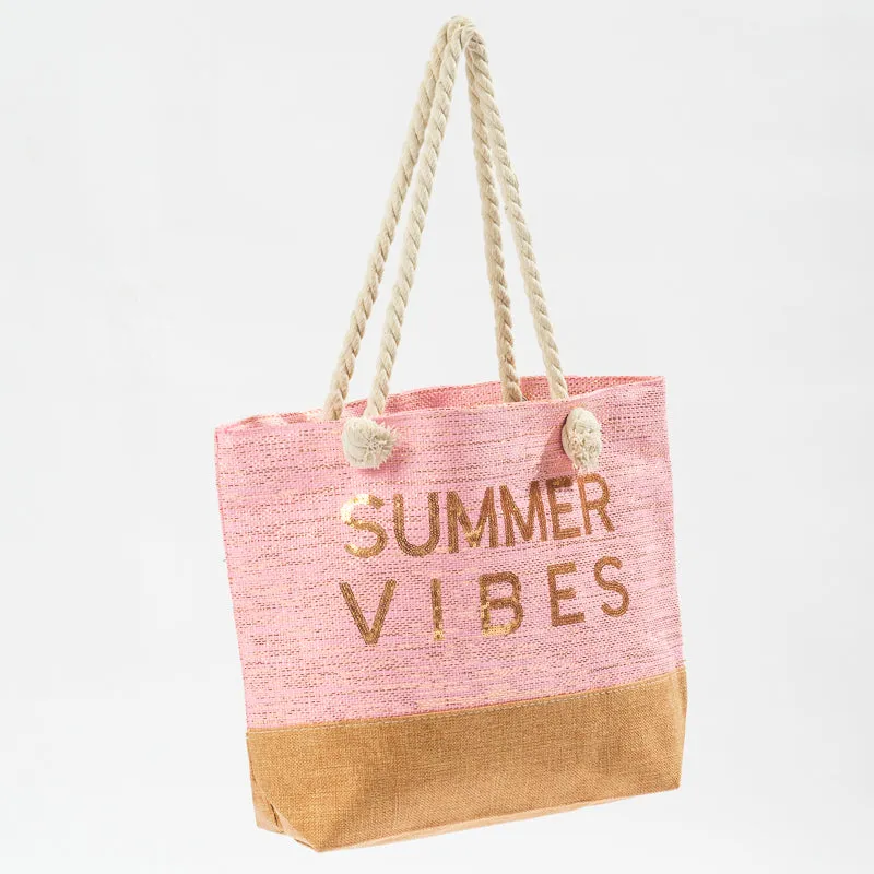 Trendy Beach Bag - Pink