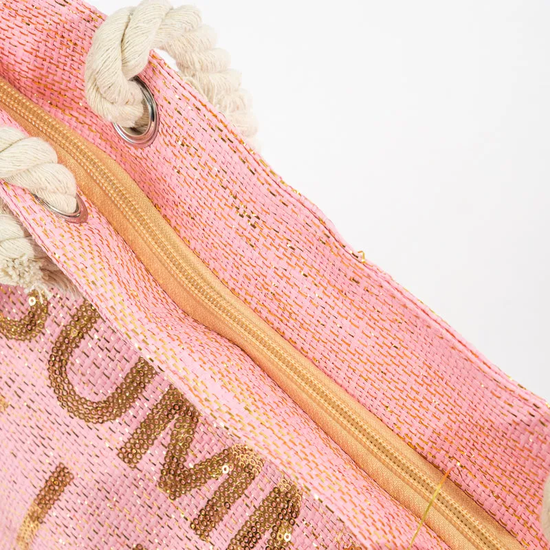 Trendy Beach Bag - Pink