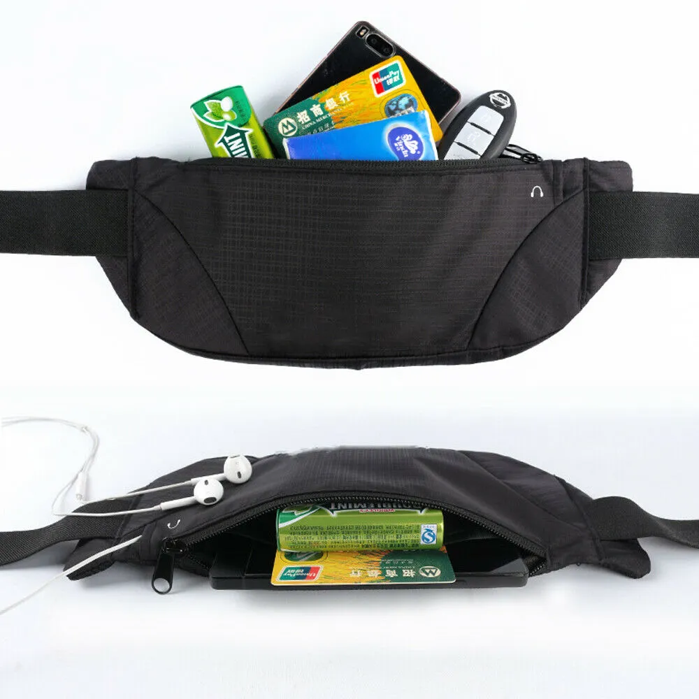 Women Waterproof Sport Bag Runner Waist Packs Zipper Fanny Pack Bum Running Jogging Belt Pouch Bags Unisex