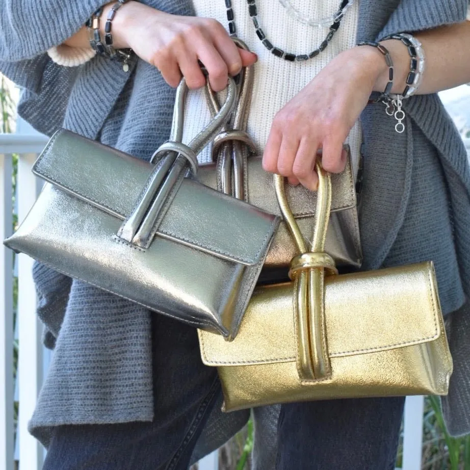 Yellow Modern Leather Clutch & Crossbody Bag